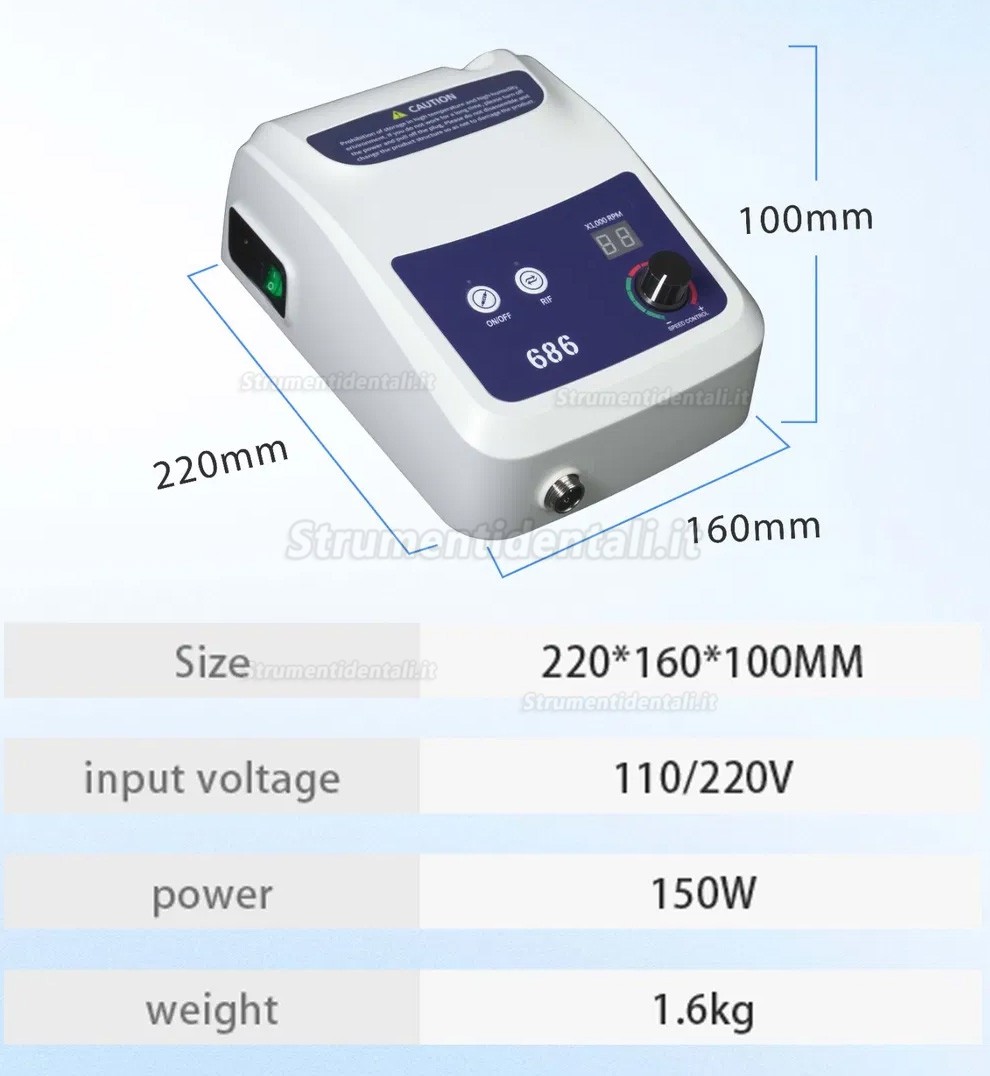 Micromotore brushless laboratorio odontotecnico AI-TE&reg; AT-CM-41 con manipolo AT-A9 50000 giri/min